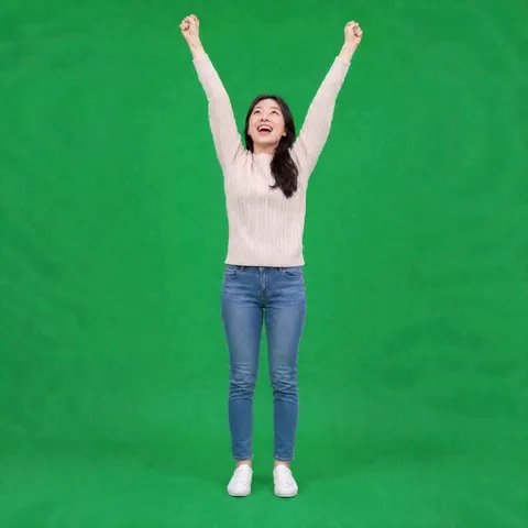 리액션 영상 · 환호 (그린스크린 5초)